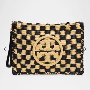 NWOT Tory Burch Ella Crochet Checkered Clutch Bag